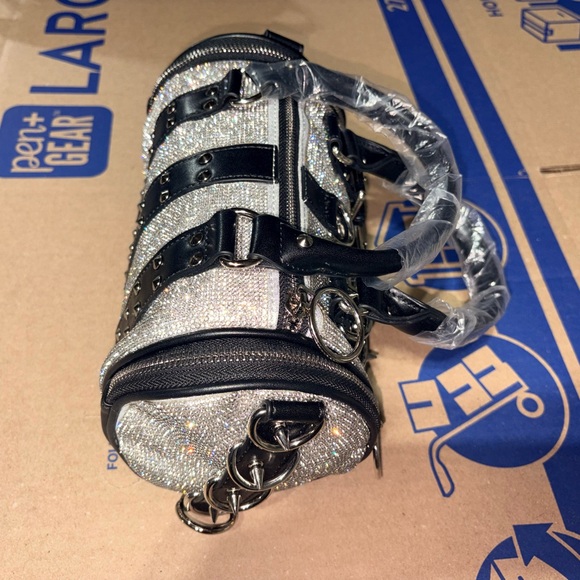 Dolls Kill Current Mood Wicked Way Bling Mini Duffle Bag - NWT Rhinestone Bling - Picture 8 of 8